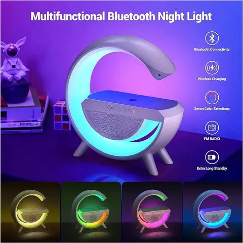 The G-Shaped Lamp With Wireless Charging and Bluetooth Speaker